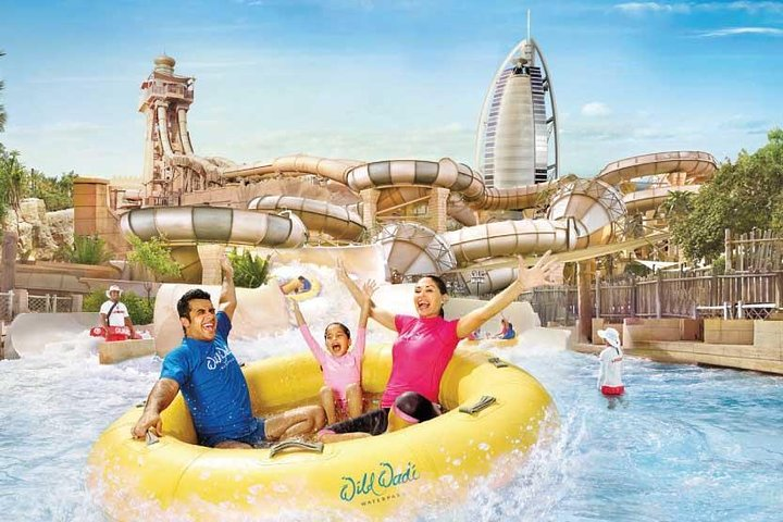 Experience the excitement of Wild Wadi with family-friendly rides and attractions all set against the stunning backdrop of Burj Al Arab. Perfect for a fun-filled day in Dubai!